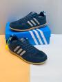 Men's Casual Sneakers with Cream Stripes, Lace-Up Fashion Shoes with Gum Sole for Everyday Wear. 