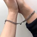 2 Pcs Heart Shaped Couple Bracelets Set Matching Heart Bracelets For Men And Women. 