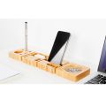 4 Pcs Bamboo Desktop Organizer Multi-Use Bamboo Set Bamboo Office Organizer for Desk Bamboo Accessories or Pen Storage. 