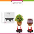 Techmanistan Rolling Round Plant Pot Stand With 3 Wheels, Round Plant Moving Plant Pot Stand Caddy For Indoor or Outdoor Heavy Duty Planter, Patio & Garden Planter Stand Gamla Stand Outdoor Plant Stand Indoor Garden Pot Stands Planter Holders. 
