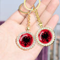 Esspoc Albania Flag Key Chain Fashion Glass Dome Keychains Keyrings Patriot Souvenir Gifts Albanian Flags Jewelry Accessory. 