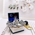 Creative 3D explosive fantasy world magic book keychain castle ship dinosaur space puzzle pendant. 