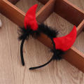 Halloween Glowing Headband Feather Light Up Angel Halo Demon Devil Horns Hair Band Cosplay Accessories for Party Wedding. 