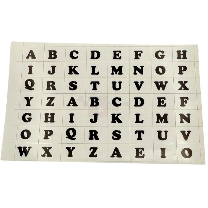 Alphabet Stickers - 5 Inch By 3 Inch - White And Black Color - Pack Of 14 Cards
