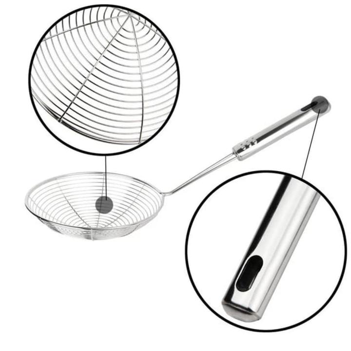 Spider Strainer, Stainless Steel Frying Spoon with Handle,for Deep Fryer, Pasta, Spaghetti, Noodles