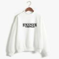 White Stranger Things Fleece Full Sleeves Pull Over Sweatshirt. 
