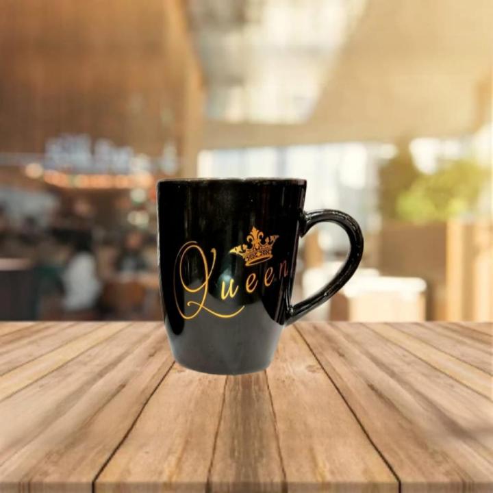 pack of 1queen Coffee Mug Royal Ceramic Lovely Design 400 ml ,Tea/Coffee Tea Mug for Loved One's Gift (Black) 1Mug.