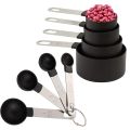 Measuring Cups and Spoons Set of 8 Pieces，Nesting Measure Cups with Stainless Steel Handle, for Dry and Liquid Ingredient. 