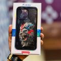Nimmy 3D Embroidery Leather Case Dazzling Lion, Green Panther, Tiger, Eagle, Wolf, 360° Protection Creative Leather Phone Case for iPhone 14 Pro Max. 