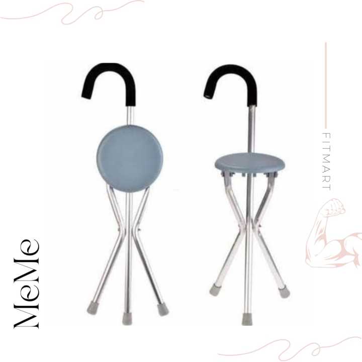 Outdoor Travel Folding Stool Chair Elderly Cane Stool Three-legged Old Man Walking Stick Cane Chair
