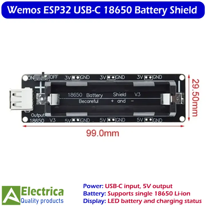 Wemos%20ESP32%20USB-C%2018650%20Battery%20Shield%20V3%20with%20LED%20Display%20for%20Arduino,%20Raspberry%20Pi%20&%20IoT%20Projects%20by%20Electrica%20-%20Image%203