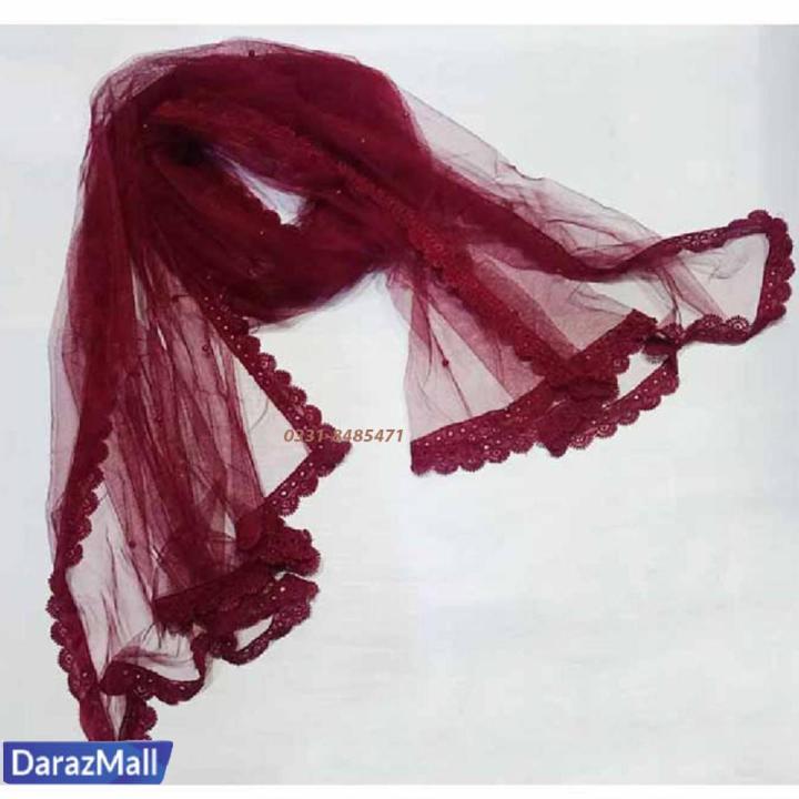 OFF WHITE Light weight Narrow Net Stole Scarf Stoler For Ladies and Girls and Many More Colours Black Yellow White Blue Red Pink Multiple Dupatta STOLES Hijab Scarf For Girls NET JALI WALA STOLER Designing