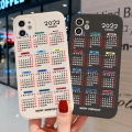 AKABEILA 2022 Calendar Phone Case for OPPO F9 Back Cover Luxury Phone Case Square Soft Silicone Square Phone Cases. 