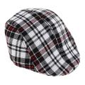Baby Kids Plaid Beret Cap Boys Infant Toddler Cotton Newsboy Peaked Flat Hat. 