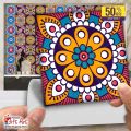 Mandala Tile Stickers Self Adhesive Waterproof DIY Wall Decor Pack of 6 12 24 48 102 Pieces 12x12 cm. 