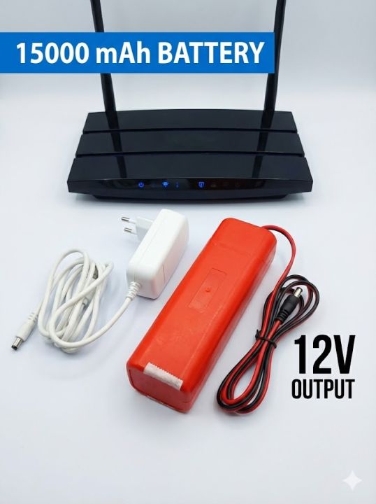 Router Power Bank 15000mAh 9V and 12V Mini UPS | 10 Hours Battery ...