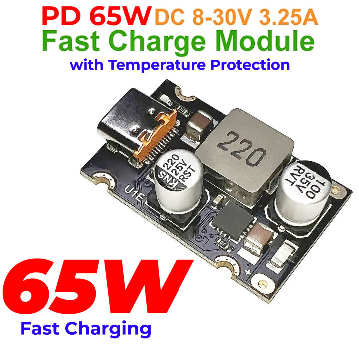 PD 65W Fast Mobile Charging Module Type-C Interface DC8-32V Supports 3.25A PD3.1 QC3.0 QC4.0 SCP FCP PPS Apple Samsung Fast Charging