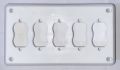 Electrical Switch Plastic Board PVC- 5 Socket Electric Wall Fitting Sheet. 