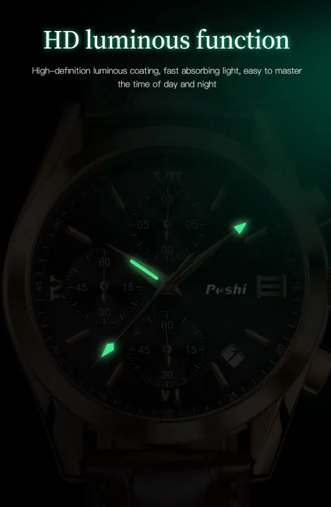 POSHI%20Luxury%20Men's%20Fashion%20Watches%2030M%20Waterproof%20Chronograph%20Sport%20Calendar%20Dial%20Leather%20Quartz%20Wirstwatch%20For%20Men%20With%20Box%20-%20Image%205