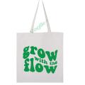 Vagile Grow with the Flow Slogan SUPER HEAVY WEIGHT SHOULDER TOTE SHOPPING CANVAS BAGS Gift Idea. 
