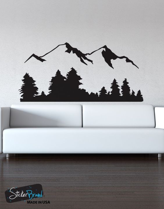Scenery designed wall stickers for home decor lovers 3 x 1.5 feet- Black