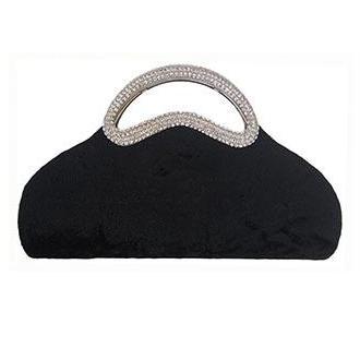 Black shyneel clutch bag for women CLB-0003-BKD-BL