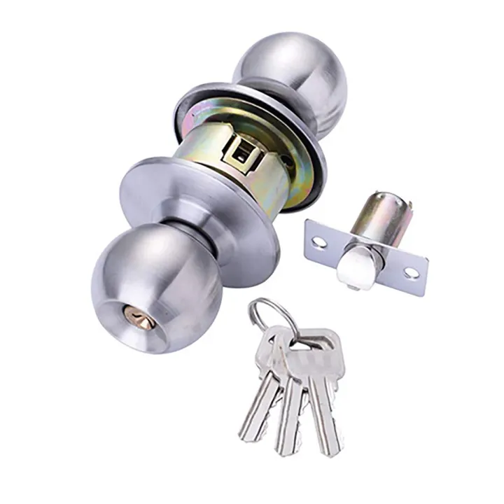LOOM TREE Home Round Door Handle Door Knob Lock Entrance Passage Door ...