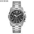 Guess Commander Black Dial Silver Stainless Steel Chronograph Watch For Men- GW0056G1. 