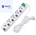 WH Universal Extension Board with 4 Power Sockets and 2 USB Ports for Electronics Mobile Charging, 1.8 Meter Heavy Duty Copper Wire, White. 