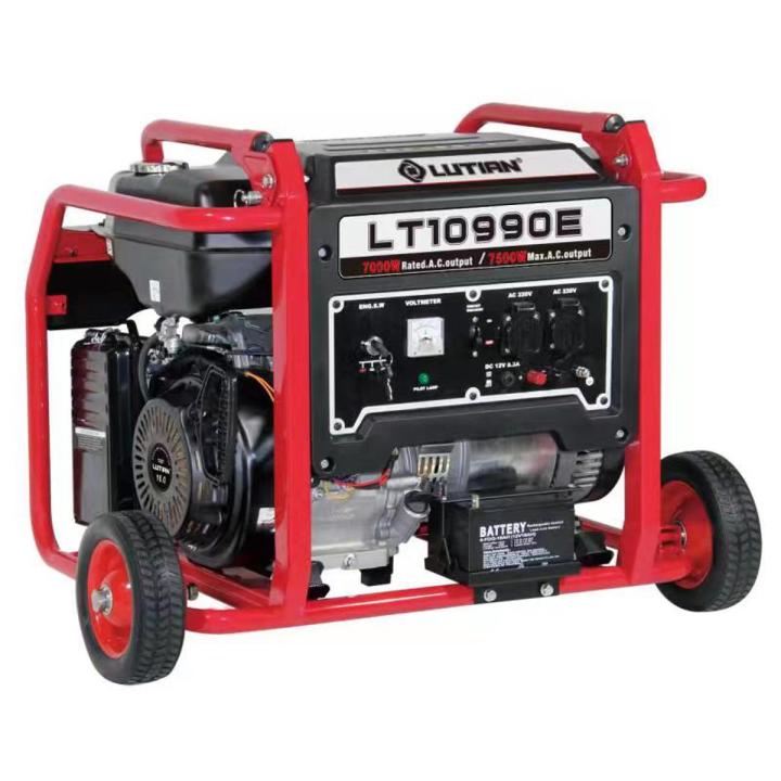 LUTIAN Generator - LT10990E -9.5Kva / 7.5Kw (7500 Watt) - Self Start - with Battery n Gas Kit n Wheels Kit - Latest Model