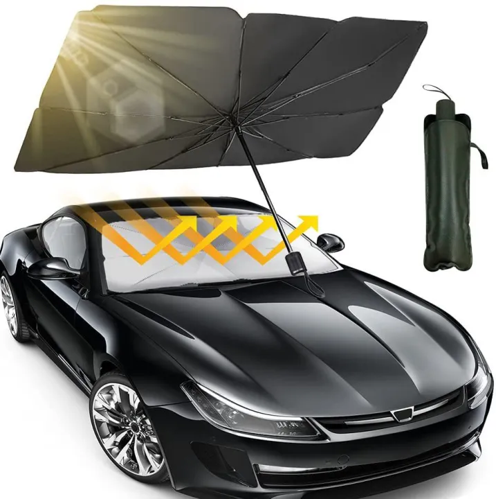 Car Sun Shade Umbrella for Windshield | UV Reflective Foldable Sunshade ...