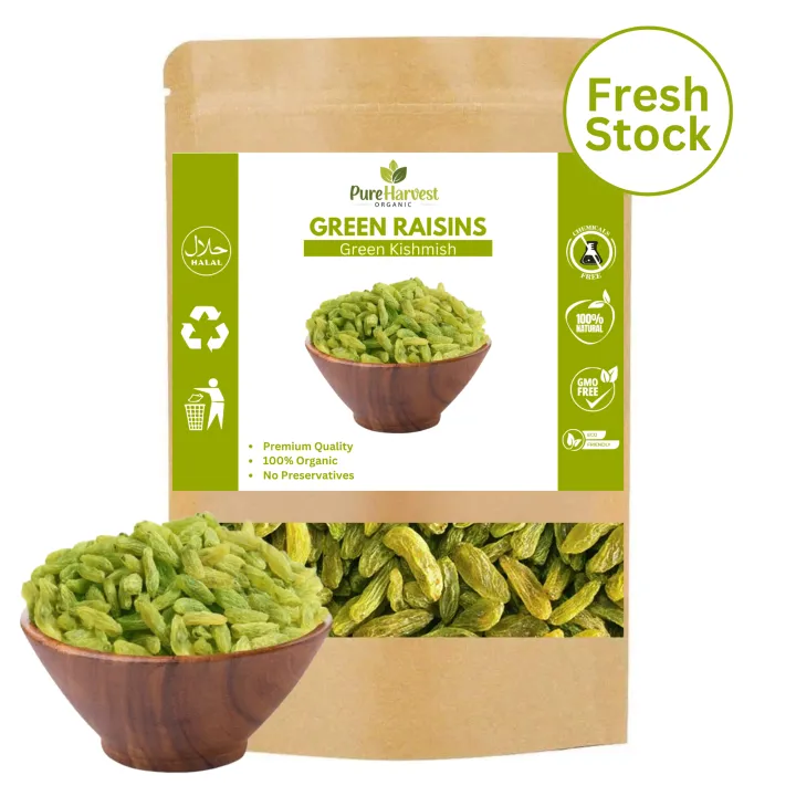 Pure Basics Raisins Pure Harvest 500 Grams Fresh Green Raisins | Kishmish | Premium Quality ...