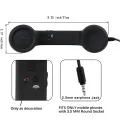 Vintage Retro Telephone Handset Cell Phone Receiver MIC Microphone for Cellphone Smartphone, 3.5 mm Socket (Black). 
