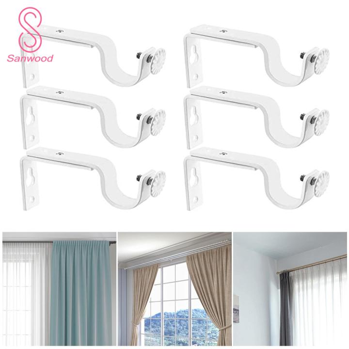 Adjustable Curtain Rod Bracket Easy Install Curtain Rod Holders Heavy Duty Window Drapery Brackets for Home 4pcs Set Southeast Asian Buyers' Choice Curtain Rod Bracket