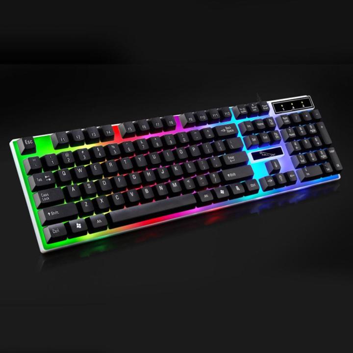 RGB Lights Keyboard and Mouse Wired Keyborad and Mouse Ice Armor BT-300 White and Black