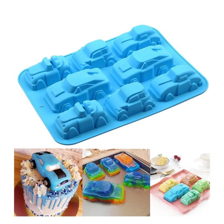 4 Design Cars 8 Cavity Silicone Mold