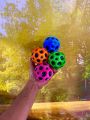 Rubber Moon Ball Bouncy Coral Kickball Light Weight High Jump bounc Anti Stress Moon Crater Ball (Multicolor). 