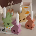 3D Rabbit Candle Holder Silicone Mold DIY Easter Bunny Gypsum Concrete Resin Mold Handmade Supplies Home Crafts Desktop Decor. 