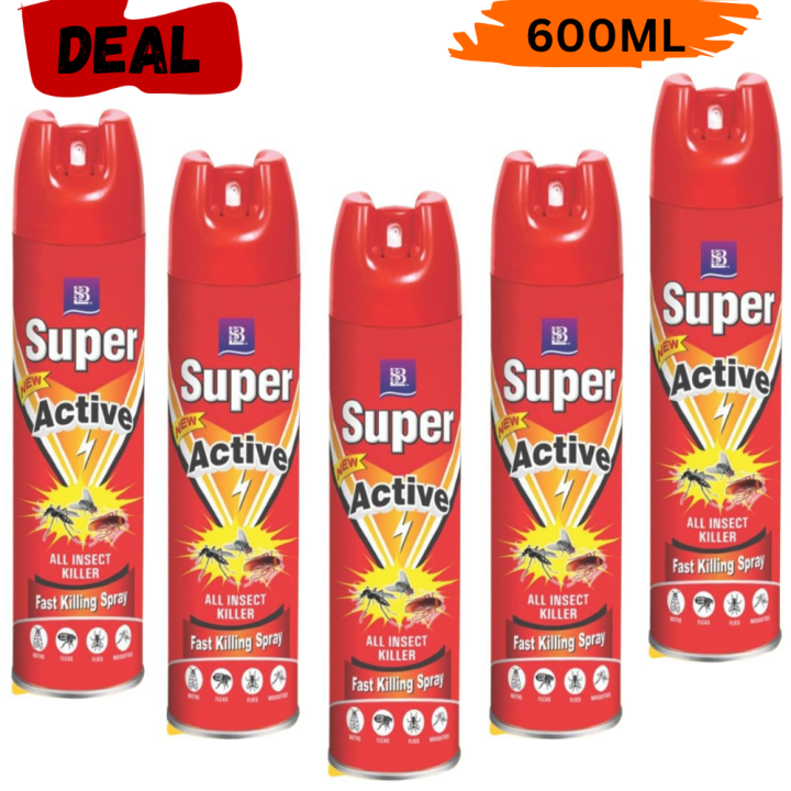 Powerful Insect Killer Spray 600ml | Mosquito, Cockroach & Fly Control | Home Pest Control | Pack of 1 / 3 / 5