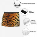 Male Cool Siberian Tiger Leopard Fur Texture Pattern Underwear Tropical Wild Animal Boxer Briefs Soft Shorts Panties Underpants. 
