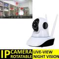 Smart IP Camera - HD CMOS Sensor - HD 960P - Dual Antenna - Mic & Speaker Builtin for Audio - Vertical/Horizontal Pan-Tilt Rotation - IR Cut Technology Night Vision V3802ANT198. 