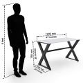 X shape Office Desk Computer Desk Home Office Writing Desk Study Desk Modern Workstation Office Table, Study Table with Wooden Tabletop and Metal Frame. 