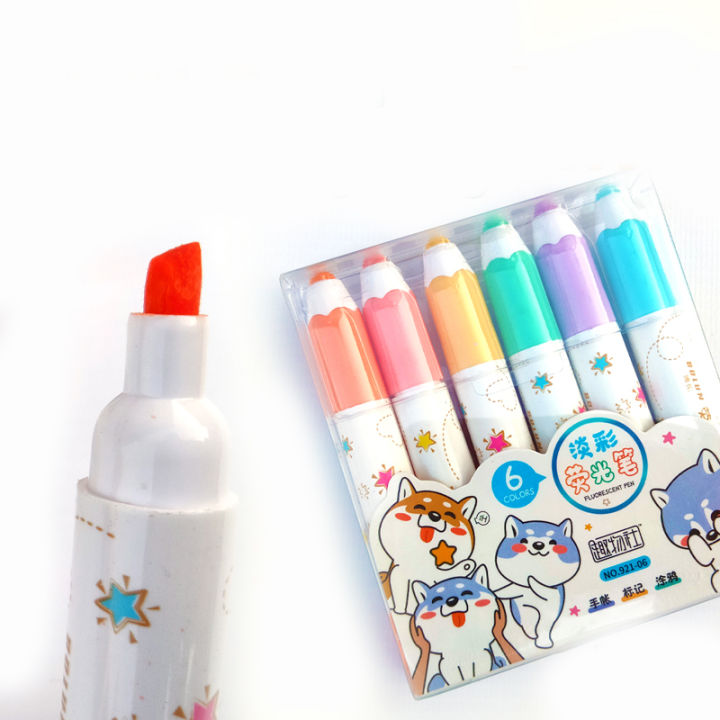 Mini%20Cute%20Pencil%20Shape%20Colourful%20Highlighter%20Markers,%206pcs/set%20Highlighter%20Pens%7C%20Cute%20stationary%20items%20for%20girls%20-%20Image%202