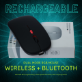 Wireless Dual Mode 2 in 1 Rechargeable Mouse Bluetooth 5.0 + 2.4G 1600 DPI Ergonomic Portable Optical Mice For Laptop PC Tablet. 
