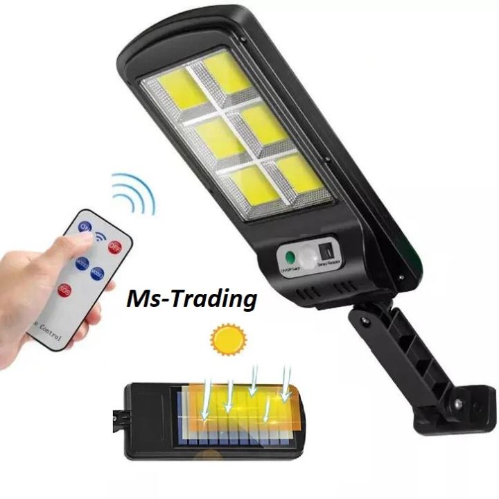 Solar Street Light Motion Sensor 120COB LED Three Lighting Modes, IP67 Water Proof Solar Security Light Flood Light Lamps for Garage, Patio, Path, Garden, Eave, Fence, Entrance Outdoor Lighting