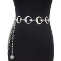 Classic Cool Punk Gothic Moon Sun Metal Belt Personality Ladies Vintage High Waist Chain Belt Gold Color Pendant Belt. 
