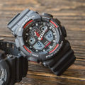 (Ready Stock) G .Shock GA100 Men Watch Digital Sport Watch LED Display Water Resistant Shockproof and Waterproof World Time LED Auto Light Sports Wrist Watches GA-100-1A4 (copy original 1.1 premium). 