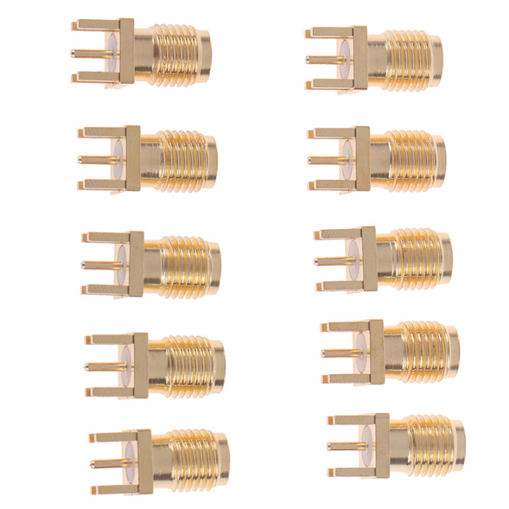 10x 1.6mm SMA female jack solder nut edge pcb clip straight mount RF connector Conbo