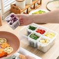 Fridge Storage Containers Kitchen Scallion Storage Box 6-In-1 Snackle Box Container with Lid Plastic Reusable Fridge Vegie Fruit Food Fresh-Keeping Drain Box.. 