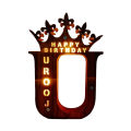 Happy Birthday Name Initial Letter With Full Name Inside LED Frame Gift. 
